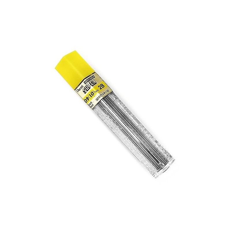Pentel Super Hi-Polymer Leads, 0.9mm, Grade 2B, 1 tube of