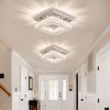 YPQXYHDA Dimmable Square Crystal Chandelier LED Mini Ceiling Light with