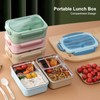 lvifloae Divided Food Box Portable Insulated 304 Stainless Steel Box