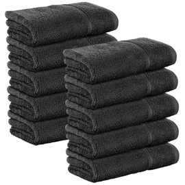100% Cotton 12 Pack Premium Washcloth Set, 31x31 cm, Soft Absorbent Face Towel, Lightweight Dish Cloth Kitchen Towels, Quick Dry Face Cloth for Bathroom, Home, Hotel, Hair Salon, Spa, Gym Grey