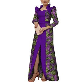African Clothing for Women Long Sleeve Dashiki Maxi Long Dresses Party Wedding Wear Fashion Lady Robe African Dresses X-Large