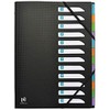 Elba Memphis 100209000 A4 Folder Polypropylene 0.5 mm Back Cover with 3 Flaps 12 Compartments Black