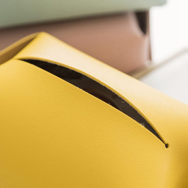 Gray Rectangular Leather Tissue Box Holder Detachable Foldable Napkin Dispenser