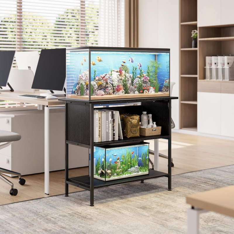 APPOLYN 40-50 Gal 3-Tier Aquarium Stand Fish Tank Stand, Black