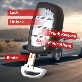Aichiyu - Llavero remoto inteligente sin llave para Hyundai Sonata 2015 2016 2017 434MHz FCC ID: CQOFD00120 P/N: 95440-C1000N 95440-C1001 95440-C1000 - Llave de control remoto para coche fob fob