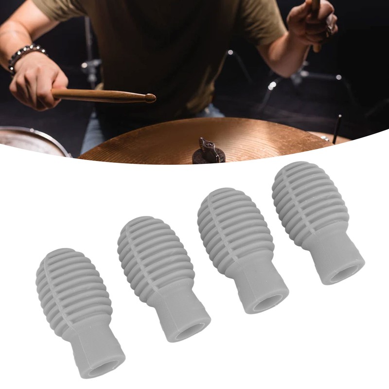 4Pcs Drumstick Silent Tip Silicone Drum Stick Dampener Mallet Mute