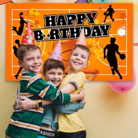 Basketball Birthday Party Decorations, 110cm * 180cm Basketball Background Basketball Party Backdrop Banner Basketball Theme Backdrop, Basketball Birthday Banner for Basketball Theme Party Decorations
