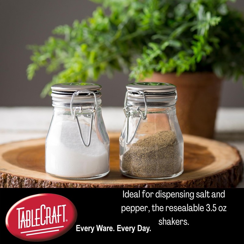 3.5 oz. Resealable Salt & Pepper Shaker with Stainless Steel
