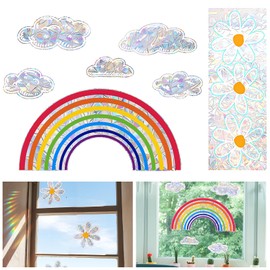 2 Sets Rainbow Window Stickers Suncatcher Stickers Prism Window Film Window Film Children's Room Bird Anti-Collision Sticker Suitable for Decoration of Glass Doors and Windows