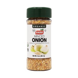 Badia Organic Minced Onion, 2 oz – Dehydrated Onion Flakes for Cooking & Seasoning – Rich, Savory Flavor
