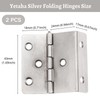 2 Pcs Vintage Hinges with 12 Screws Three Fold Retro