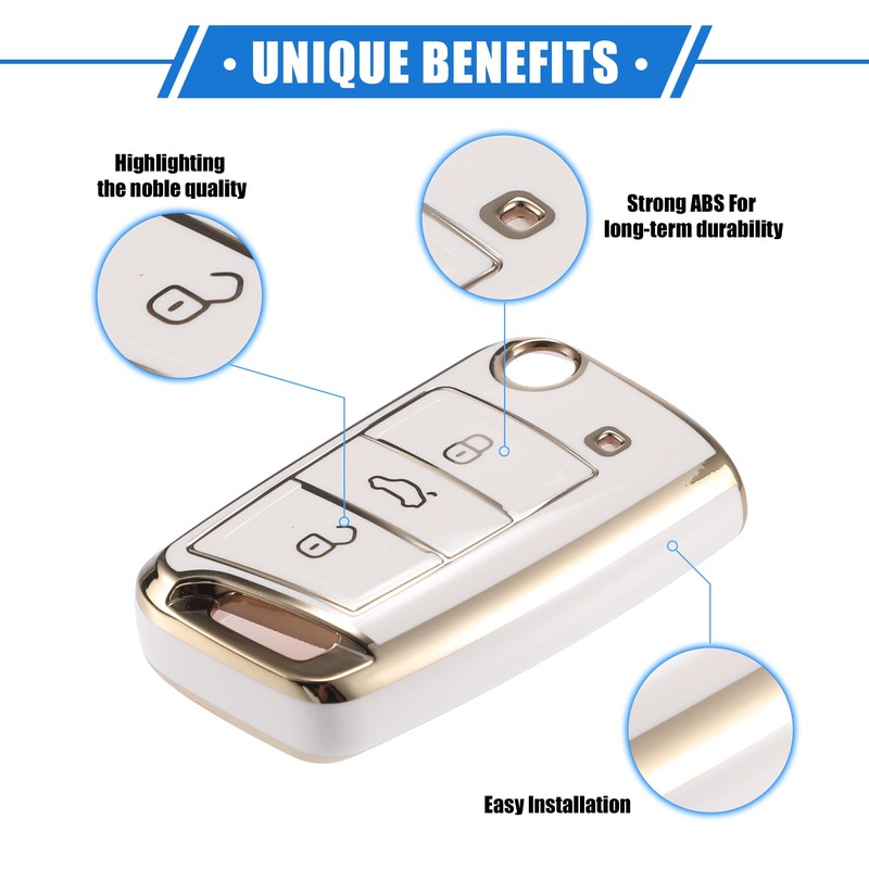 X AUTOHAUX Remote Key Fob Case for Volkswagen Golf 7