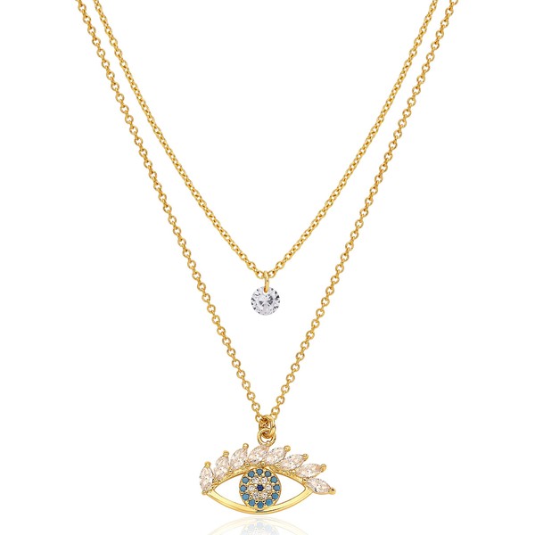M.DUN - Evil Eye Necklace for Women - 14K Gold