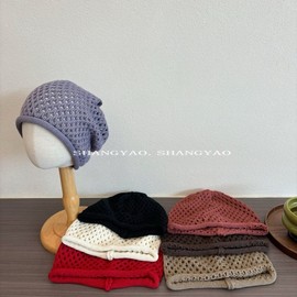 Unisex Baby & Kids Knitted Hat for Autumn Casual Wear 49-53cm/Black 3ea