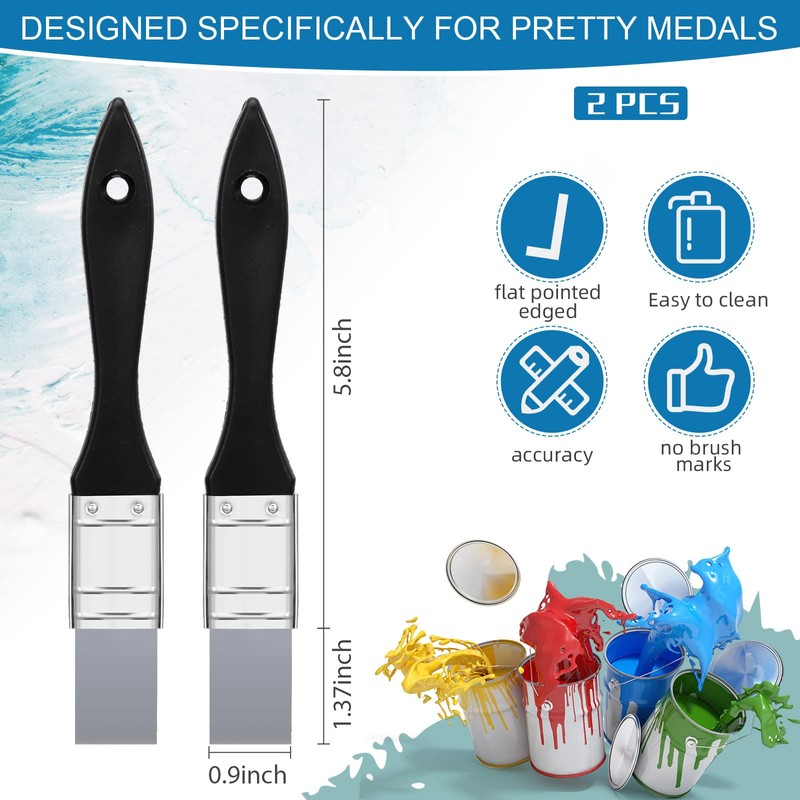 Gandeer 2 Pieces Silicone Painting Brush Color Shaper Tool Flat