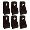 Brute Strength - Black Leather Cabinet Handles - 6 Pack