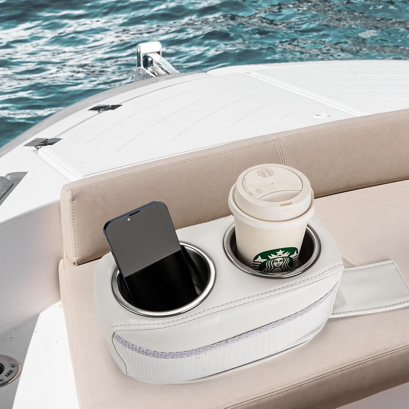 Pontoon Cup Holder, Double Drink Holder for Boat, Stainless Steel