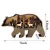 Zagxuade Wooden Brown Bear Decor, Forest Animals Bear Table Decor,
