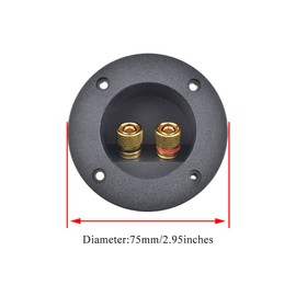 Hahiyo 75mm Diameter Round Speaker Box Terminal Cup Withstand Higher Sound Pressure Less Resonance Connect Securely Binding Post Connector Black 1 PCS for Subwoofer Box Tower Speakers