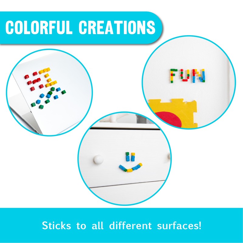 KOMARC GAMES StickiKubes, Mini Stacking Cubes That Stick to Anything,