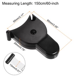 sourcing map Body Measure Tape 150cm Automatic Telescopic Tape Measure Retractable Measuring Tape with Lock Pin & Push-Button for Body Measurements, Sewing, Fabric, Cloth, Black