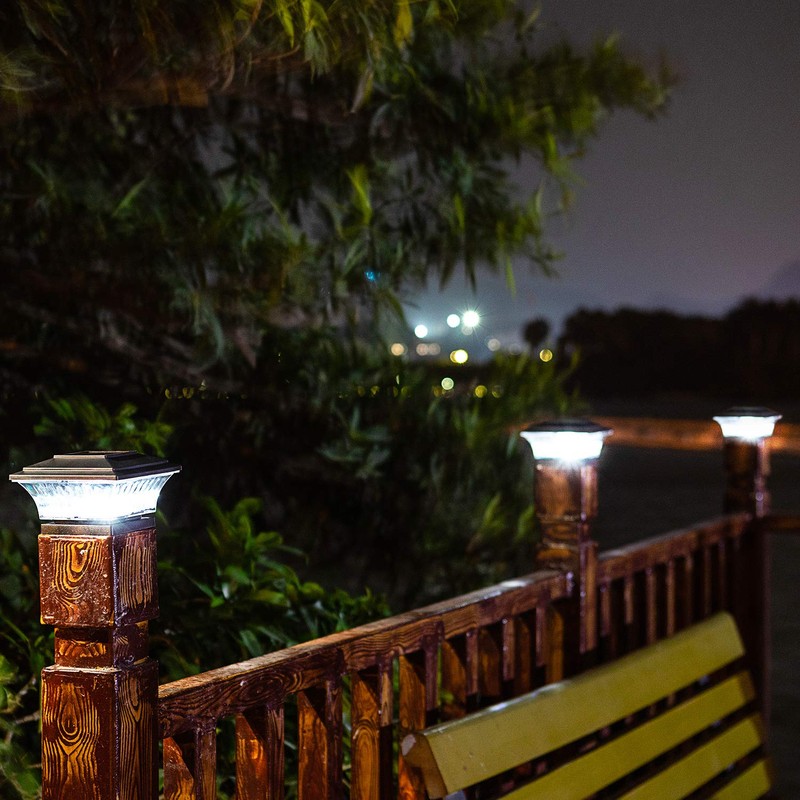 HUYIENO Solar Post Cap Lights Outdoor LED Lighting Deck Fence