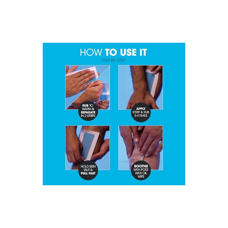 Nad's for Men Hair Removal Strips, 20 Count