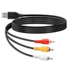 BERANMEY USB to 3RCA Cable, 1.5m/5ft USB Male to 3