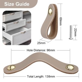 flintronic FLINTRONIC8PC Leather Handles for Furniture, 8 Pieces Handmade Handle Furniture Knobs, Leather, Vintage Furniture Handles, Leather Handle, Cabinet Handles for Kitchen Cabinets, Wardrobe,