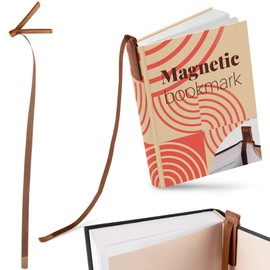 Superior Essentials - Marcador magnético para planificador, piel auténtica, cinta larga para los amantes de los libros, amplifica tu amor por los libros con nuestro elegante marcador de página de