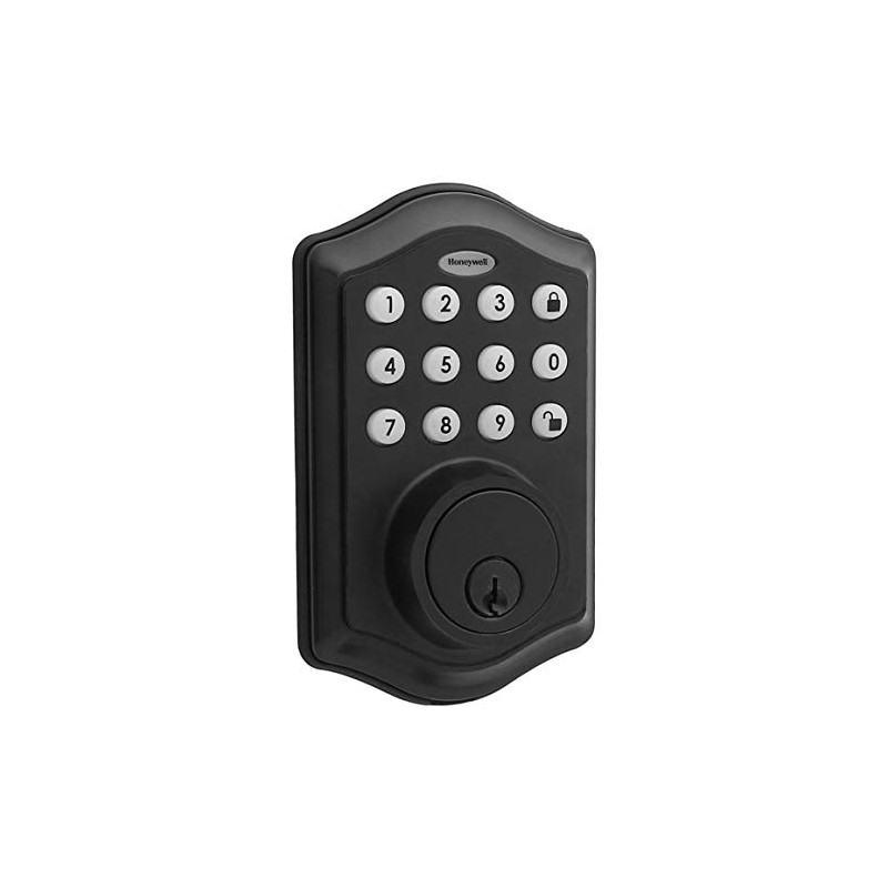 Honeywell Electronic Entry Deadbolt Door Lock, Matte Black, 8712509