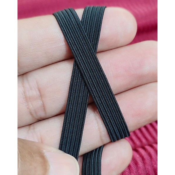 Noshad® 8mm - 1/3" Black Flat Elastic Band for Sewing