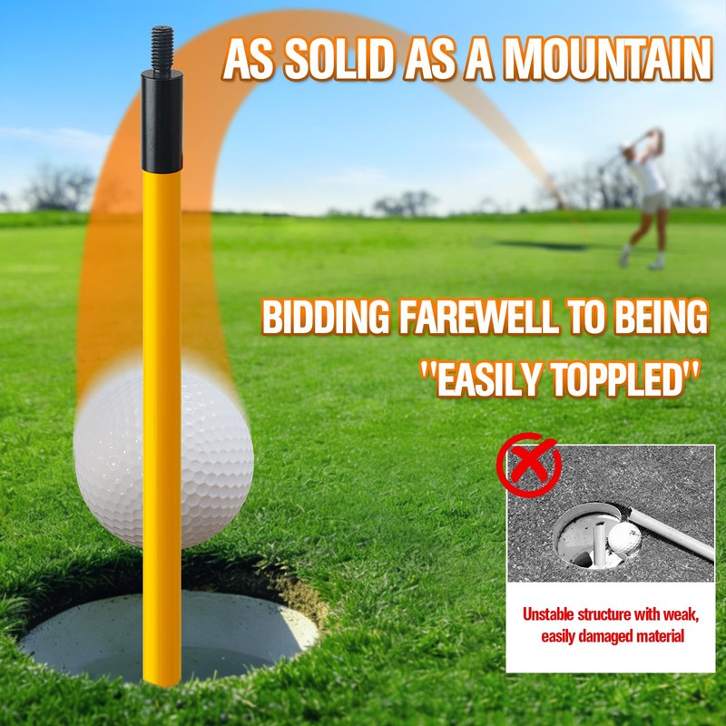 GODCTSUP Golf Flagstick with Hole Cup Set, 3 Feet Portable