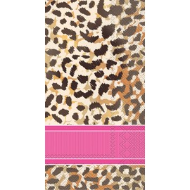 Ideal Home Range 3-Ply Roseanne Beck Collections Leopard, 16 Count Guest Towel Napkins, Set of 2