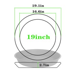 OVZILKI 3 Pack of Plant Saucer Tray 19 inch, Heavy Duty Plastic Pot Plant Drip Trays Saucers for for Indoors Outdoor, Plant Water Tray for Planters 16-19" (19", Black)