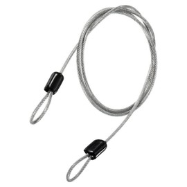 TOP-VIGOR 1Pcs Security Steel Cable, 2.5mm x 1m / 3.28ft Coated Safety Wire Rope Double Loop Flexible Security Cable Lock for Outdoor Travel Luggage Bike, Transparent