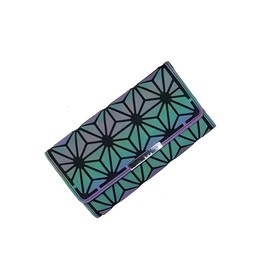 ECHERY Geometric Clutch Wallet Luminous Lattice Purse Coin Purse Handbag For Women