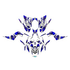 Kalair GFX Graphics Kit for Yamaha Raptor 700 (2006-2012) Swift Series Blue-red 16 Mil-ATV UTV Dirt Bike Stickers,Quad Dirtbike Racing Decal Automotive Motocross Accessories no Plastics