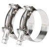 ISPINNER 2 Pack 3.5 Inch Stainless Steel T-Bolt Hose Clamps,