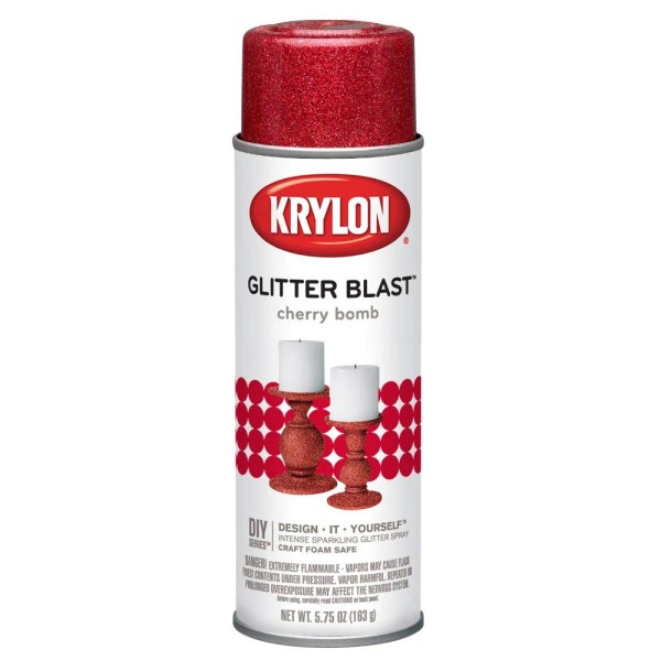 Krylon Cherry Bomb Glitter Spray Paint 5.75oz Red Sparkling Finish