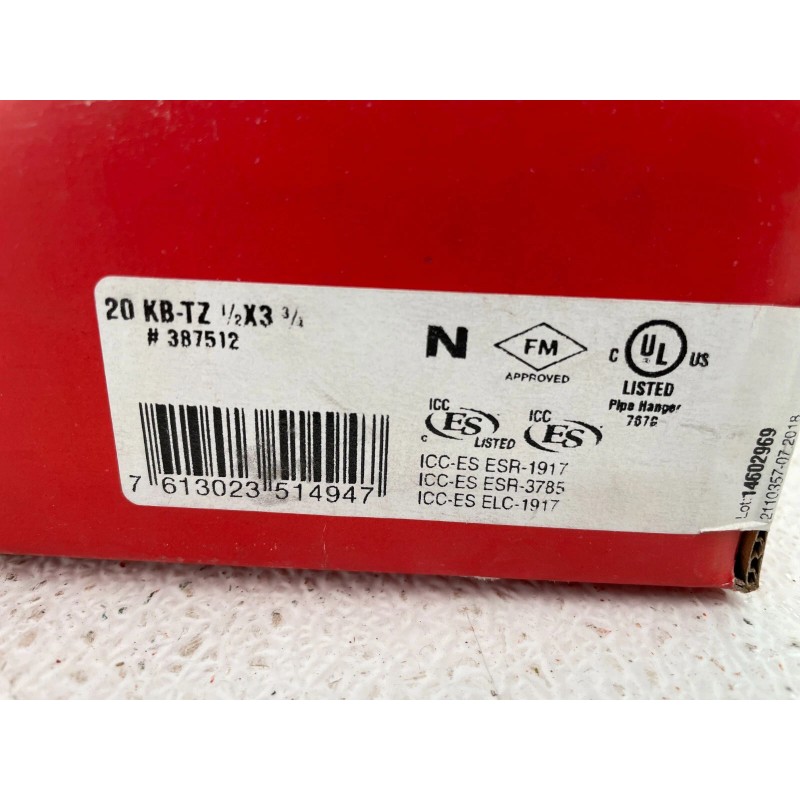 Hilti 387512 Kwik Bolt-TZ 1/2" X 3-3/4" Expansion Wedge Anchor