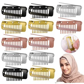 HONMEET 10-Pack 3.6CM Wig Clips – Metal Snap Hair Extension Clips for Secure Wig Fixing No Sew Required for Hair Styling and Extensions