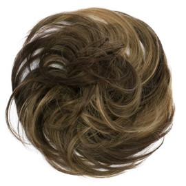 CAISHA by PRETTYSHOP Synthetic Fiber Hairpiece Scrunchie Scrunchy Updo Slightly Wavy Brown Mix G40B