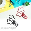 100pcs Binder Clips Black Red Cute Cartoon Flower Shape Metal