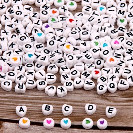 ZesNice 1500 Pcs Alphabet, Bracelet and Number Beads, Heart Beads, Letters for Bracelet Making, Jewellery Making Kit