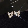 Light luxury Cubic Zirconia Bow Stud Earrings for Women, Minimalist