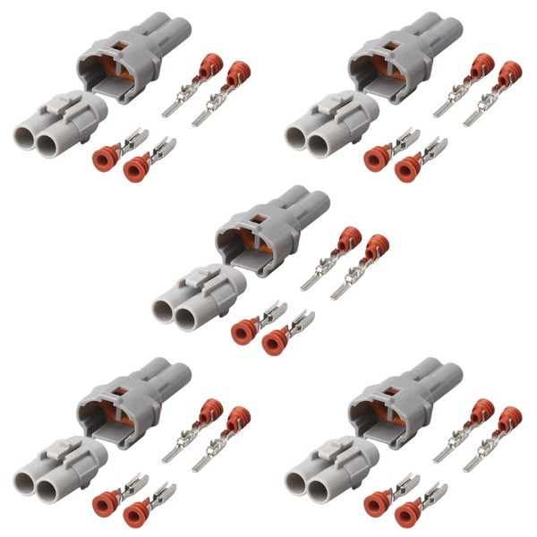 5pc Waterproof 2 Pin Connector Plugs Set Fits Sumitomo MT090-6187-2311