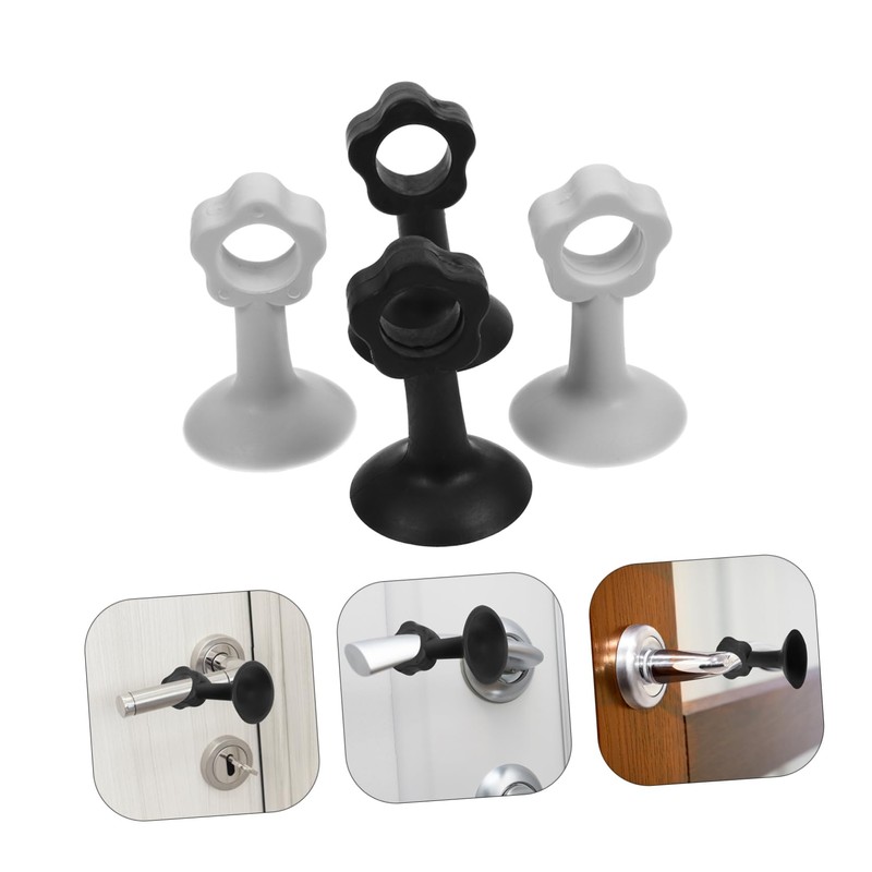 KOMBIUDA 4pcs Sucker Door Bumper Flower Shape Protector Wall Collision
