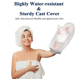 EVERCRYO Waterproof Adult Hand Cast Cover for Shower, Bath - Reusable Cast and Bandage Protector - Watertight Protection for Broken Hands, Fingers, Wrists (Grey)