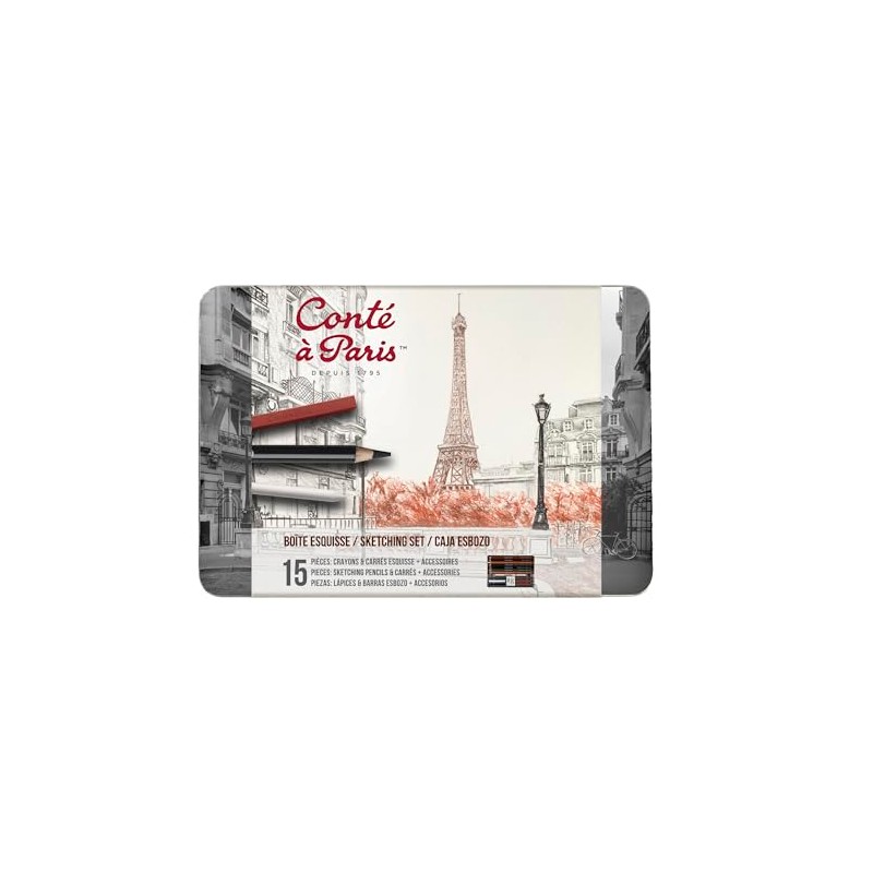 Conté à Paris 750411 Esquisse Set in Metal Box -